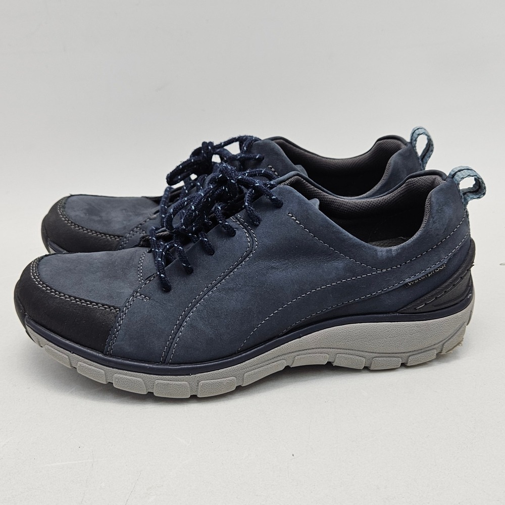 Clarks Wavewalk Womens Navy Blue Waterproof Nubuck Walking Shoe 7.5 261409724050 - Picture 4 of 13